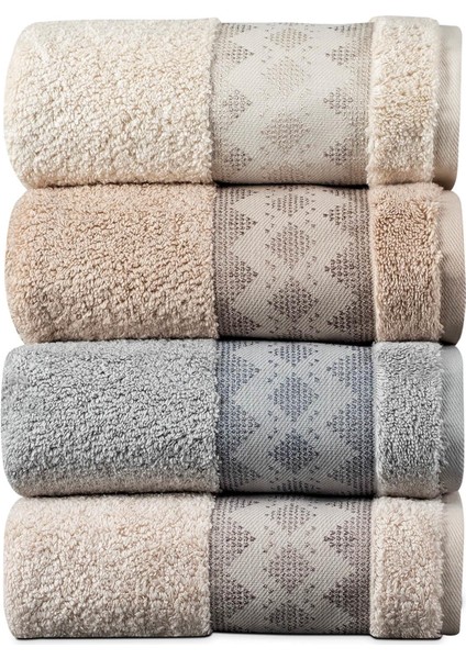 Urla 50*90 Penye 4'lü Yüz Havlusu - Çok Renkli