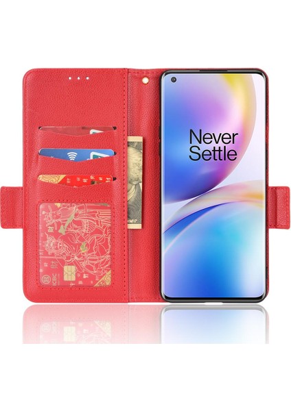 Oneplus 8 Için Kılıf Pro Manyetik Pu Deri Yan Toka Cüzdan Kart Yuvaları (Yurt Dışından)