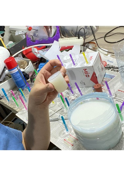 6 adet Küçük Damacana Silikon Tıpa ve Cam Hava Kilidi Elyapımı Handmade