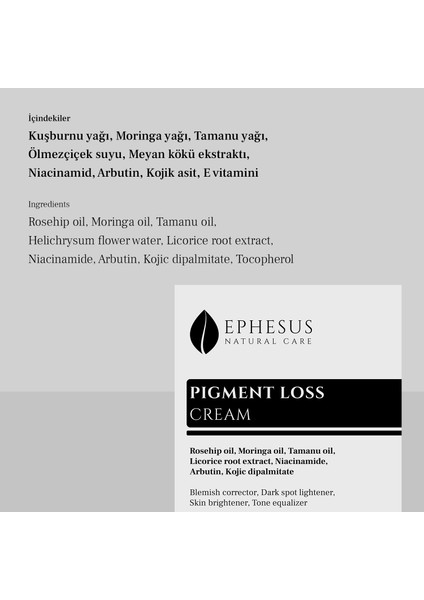 Ephesus Tüm Cilt Tipleri Leke Karşıtı ve Ton Dengeleyici Krem - Pigment Loss Cream fırsatları