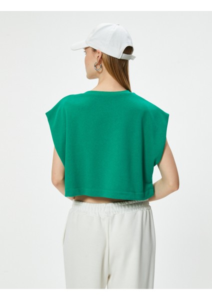 Crop Tişört Oversize Bisiklet Yaka Yarasa Kol fırsatları