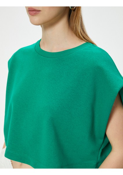 Crop Tişört Oversize Bisiklet Yaka Yarasa Kol indirimleri