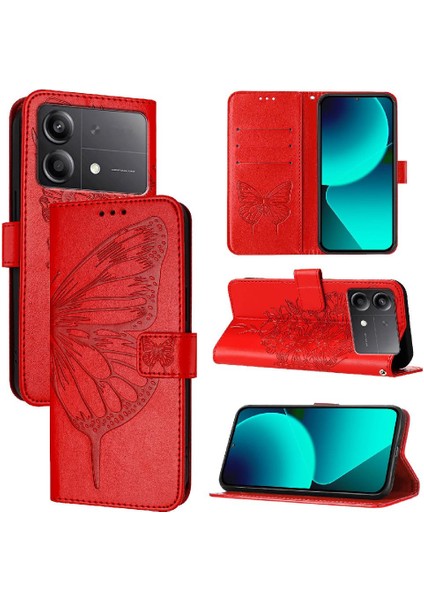 Xiaomi Poco X6 Neo 5g Premium Deri Manyetik Kabartma Flip Case (Yurt Dışından)