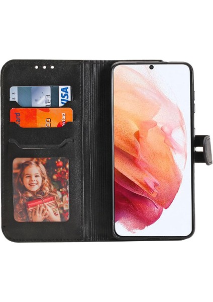 Cüzdan Kılıf Samsung Galaxy S21 Fe 5g Kickstand Için Tüm Yuvarlak Koruma (Yurt Dışından)