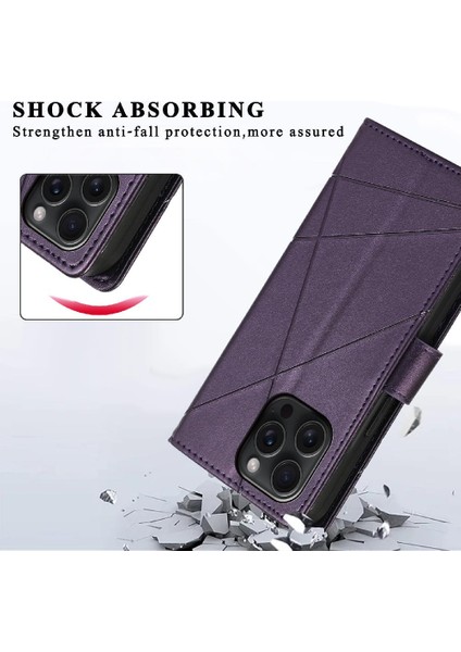 Iphone 15 Için Flip Case Pro Max Şok Emici Darbeye Kickstand Kart (Yurt Dışından)