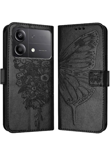 Xiaomi Poco X6 Neo 5g Premium Deri Manyetik Kabartma Flip Case (Yurt Dışından)