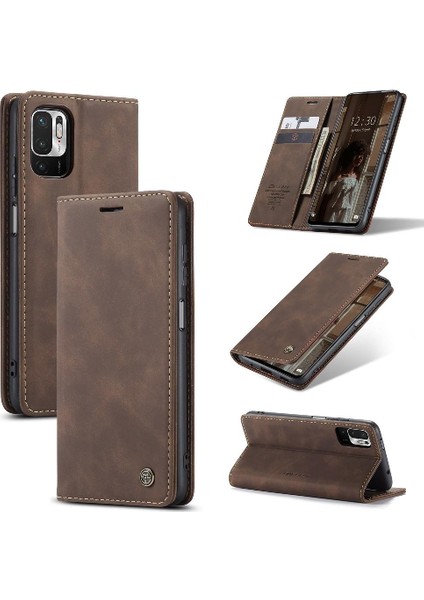 Xiaomi Redmi Not 10 Için Flip Case 5g Vintage Pu Deri Cüzdan Manyetik (Yurt Dışından)