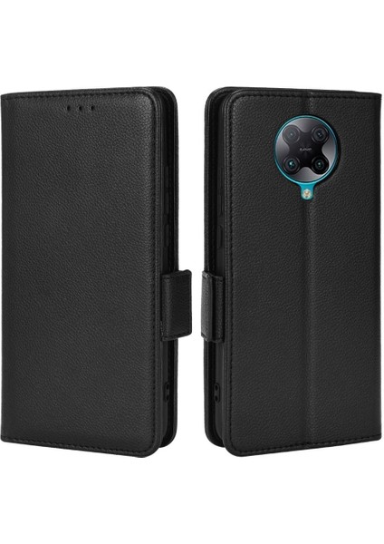 Xiaomi Poco F2 Pro Yan Toka Kart Yuvaları Tutucu Pu Deri Kılıf (Yurt Dışından)