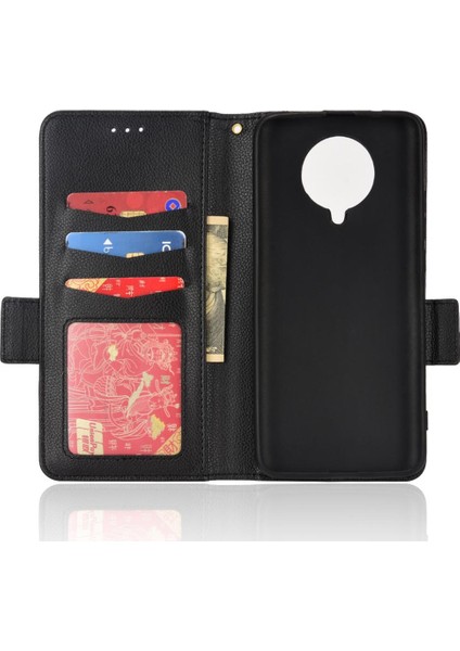 Xiaomi Poco F2 Pro Yan Toka Kart Yuvaları Tutucu Pu Deri Kılıf (Yurt Dışından)