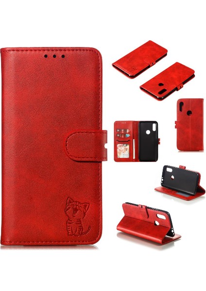 Cüzdan Kılıf Için Xiaomi Redmi Y3 Kart Tutucu Manyetik Kapatma Tüm Yuvarlak (Yurt Dışından)