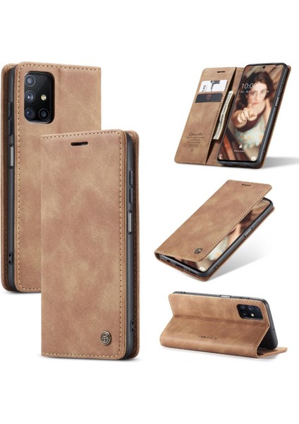 Samsung Galaxy M51 Için Flip Case Kart Yuvası Kickstand Flip Folio Kitap (Yurt Dışından)