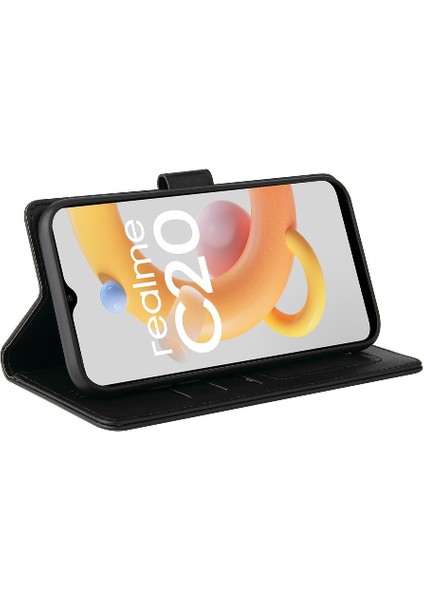 Realme C20 Premium Deri Darbeye Üç Kart Yuvaları 4 Için Flip Case (Yurt Dışından) indirimleri