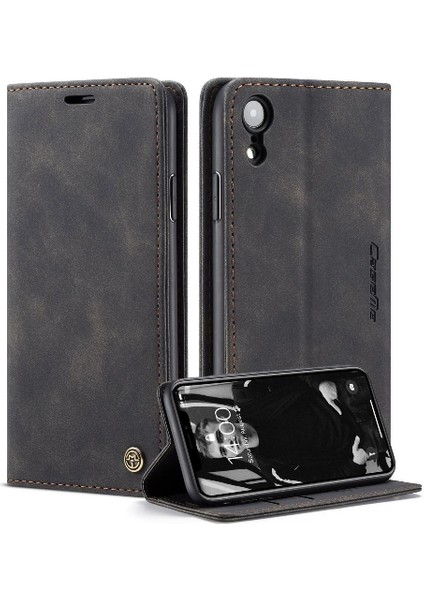 Iphone Xr Flip Folio Kitap Vintage Pu Deri Cüzdan Kılıf Için Flip Case (Yurt Dışından)