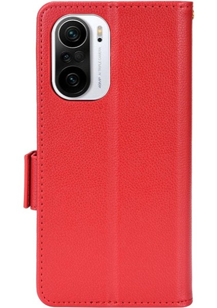 Xiaomi Poco F3 Yan Toka Manyetik Kart Yuvaları Tutucu Pu Deri Kılıf (Yurt Dışından)