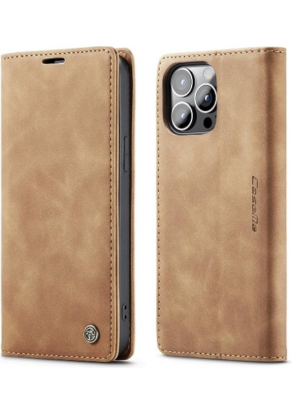 Iphone 15 Için Flip Case Pro Flip Folio Kitap Vintage Pu Deri Cüzdan Kılıf (Yurt Dışından)