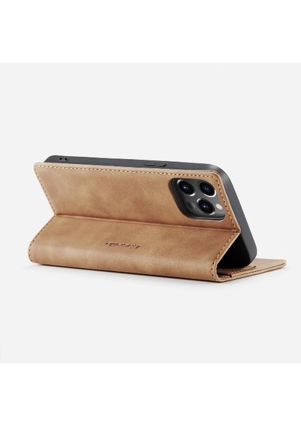 Iphone 15 Için Flip Case Pro Flip Folio Kitap Vintage Pu Deri Cüzdan Kılıf (Yurt Dışından)