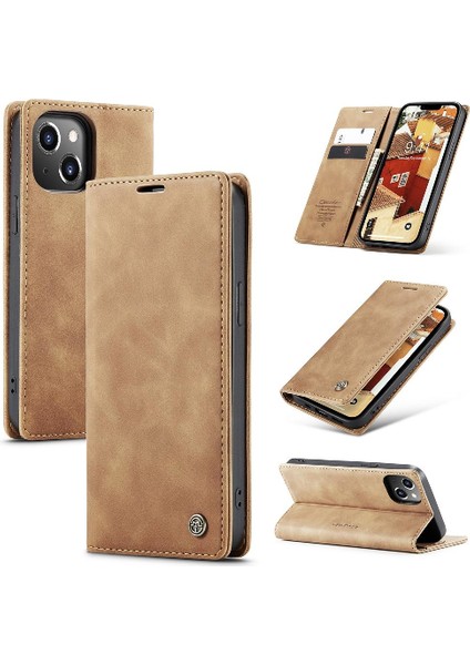 Iphone 14 Için Flip Case Artı Durumda Kart Yuvası Kickstand Manyetik Kapatma Pu (Yurt Dışından)