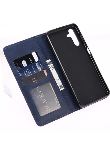 Samsung Galaxy A14 5g Kabartmalı Kickstand Manyetik Kapatma Için Cüzdan Kılıf (Yurt Dışından)
