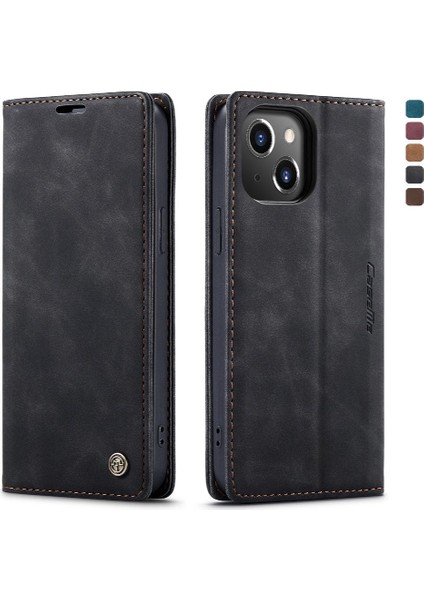 Iphone 14 Için Flip Case Artı Durumda Kart Yuvası Kickstand Manyetik Kapatma Pu (Yurt Dışından)