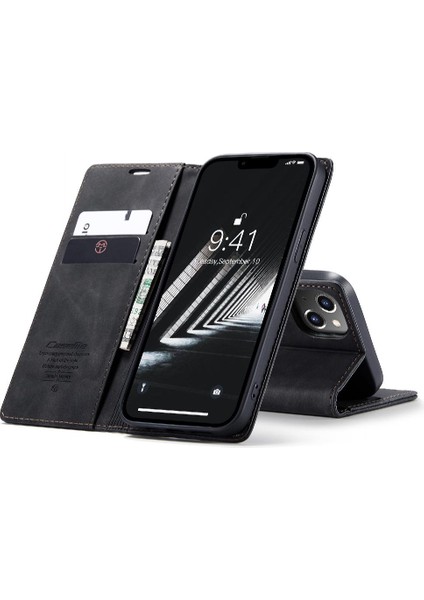 Iphone 14 Için Flip Case Artı Durumda Kart Yuvası Kickstand Manyetik Kapatma Pu (Yurt Dışından)