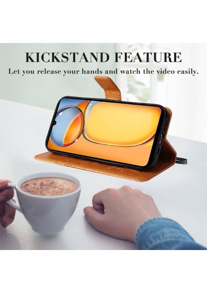 Kart Yuvası Standı ile Xiaomi Redmi 13C 4g Için Kılıf Pu Deri Kapak Çevirin (Yurt Dışından) fırsatları