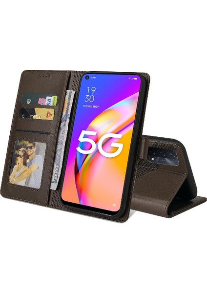 Oppo A93 5g Premium Deri Üç Kart Yuvaları Kickstand 4 Için Flip Case (Yurt Dışından)