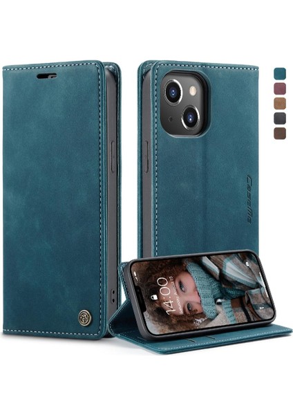 Iphone 13 Için Flip Case Kart Yuvası Kickstand Manyetik Kapatma Vintage (Yurt Dışından)