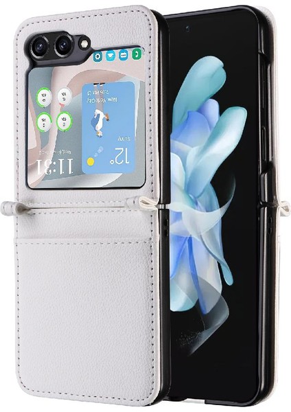 Samsung Galaxy Z Flip 5 Cüzdan Için Kılıf Yan Toka Kart Yuvaları Tutucu Pu (Yurt Dışından)