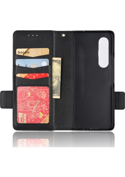 Samsung Galaxy Z Için Kılıf Fold 4 Kart Yuvaları Tutucu Pu Deri Yan Toka (Yurt Dışından)