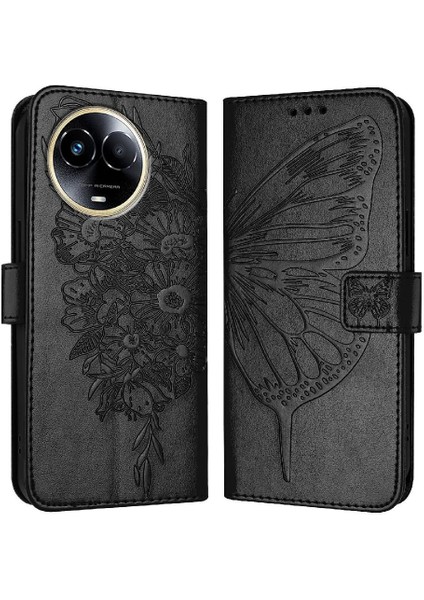 Realme 11 5g Premium Deri Kapak Çevirin Manyetik Kabartma (Yurt Dışından)