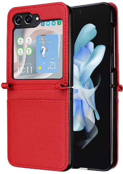 Samsung Galaxy Z Flip 5 Cüzdan Için Kılıf Yan Toka Kart Yuvaları Tutucu Pu (Yurt Dışından)