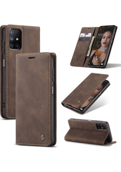 Samsung Galaxy M51 Için Flip Case Kart Yuvası Kickstand Flip Folio Kitap (Yurt Dışından)
