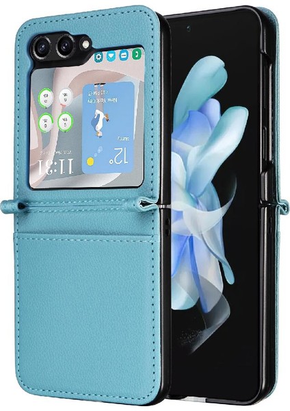 Samsung Galaxy Z Flip 5 Cüzdan Için Kılıf Yan Toka Kart Yuvaları Tutucu Pu (Yurt Dışından)