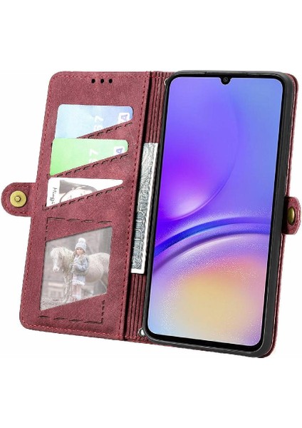 Samsung Galaxy A05 4g Için Flip Case Cüzdan Kapak Çevirin Deri Kılıf Basit (Yurt Dışından)