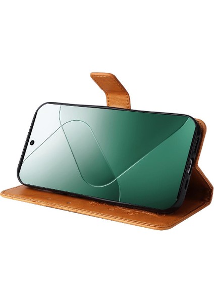 Xiaomi 14 Flip Kickstand Darbeye Kapak Için Kart Yuvası Standı ile Pu (Yurt Dışından) modelleri