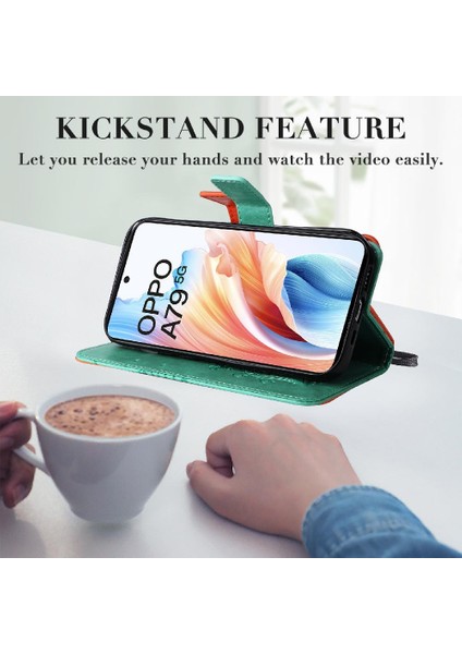 Oppo A79 5g Manyetik Kapak Için Kılıf Pu Deri Darbeye Kapak Kart ile (Yurt Dışından)