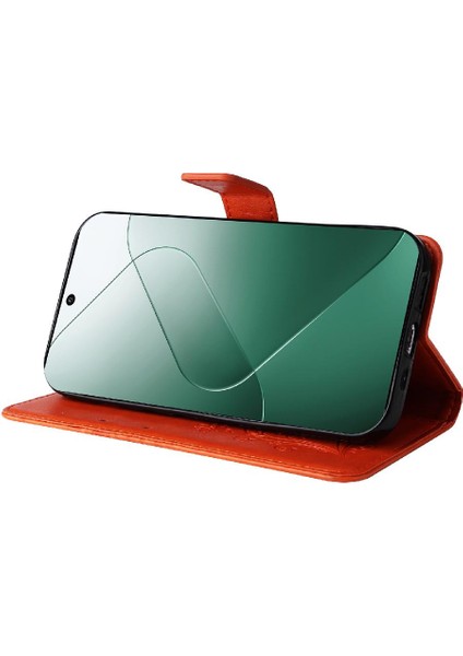 Xiaomi 14 Flip Kickstand Darbeye Kapak Için Kart Yuvası Standı ile Pu (Yurt Dışından) modelleri