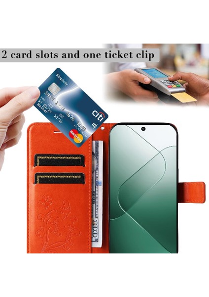 Xiaomi 14 Flip Kickstand Darbeye Kapak Için Kart Yuvası Standı ile Pu (Yurt Dışından) fırsatları