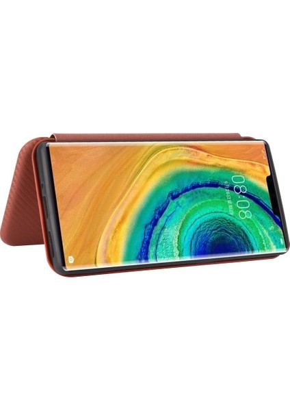 Huawei Mate 30 Pro Için Kılıf Manyetik Karbon Fiber Kart Tutucu ile Tam (Yurt Dışından) fırsatları