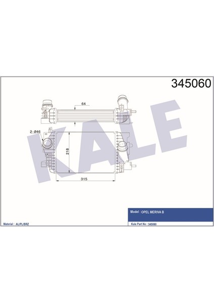 KLR-345060 Intercooler Al/pl/brz Merıva B