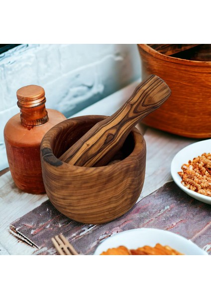 El Yapımı Ahşap Havan,geleneksel Ahşap Havan,doğal Ahşap Havan