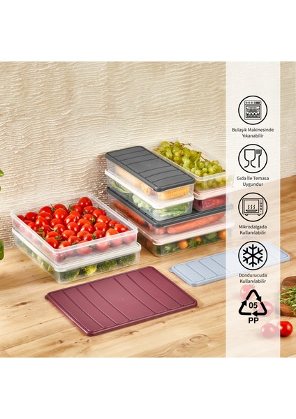Selka Nora 6 Adet 2,25 Lt. Saklama Kabı