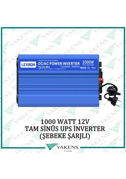 1000 Watt 12V Ups (Şebeke Şarjlı) Tamsinüs Inverter Lexron