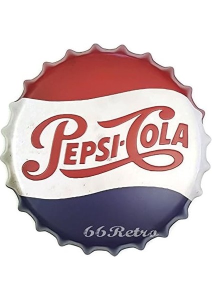 Vintage Pepsi Cola Koleksiyon Nostalji Reklam Metal Kapak 35CM