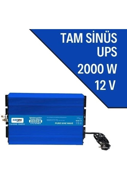 2000 Watt 12V Ups (Şebeke Şarjlı) Tamsinüs Inverter Carspa