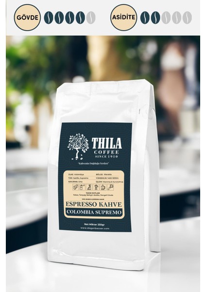 Thila Coffee Espresso  Kahve, Colombia Espresso Supremo 250 Gram