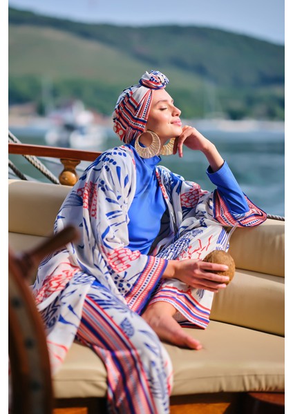 Yakamoz Desenli Pareo 7052 Saks
