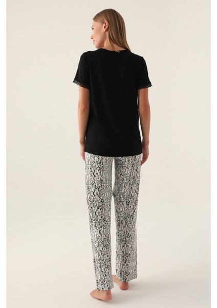 2898 Lacy Kadın Kısa Kol Pijama Takımı modelleri