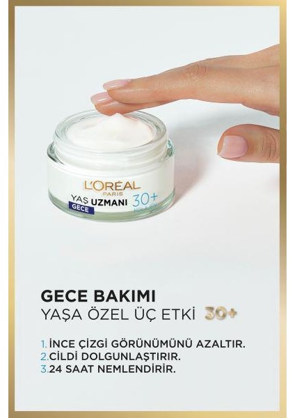 L'Oréal Paris 3 Adet Loreal Paris Hyaluron Uzmanı Nemlendirici Krem Gece 50 ml ve Rosıe