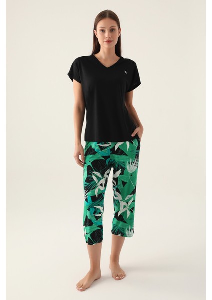 2919 Palm Kadın Kapri Pijama Takım
